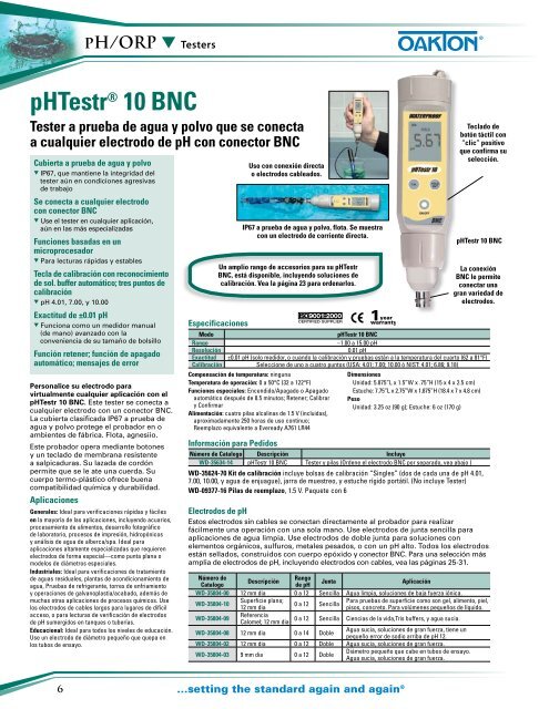 Medidores pontatiles - Oakton Instruments