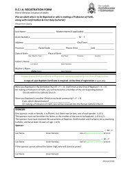 R.C.I.A. REGISTRATION FORM