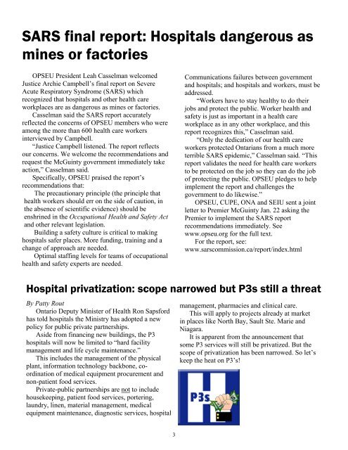 The Hospital Professionals Division Newsletter February ... - OPSEU