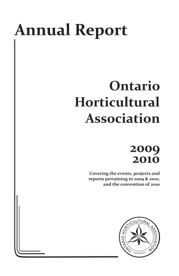 Annual Report - Ontario Horticultural Association