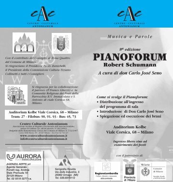 PIANOFORUM - Centro Culturale Antonianum