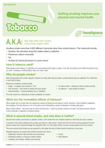 HSP020 Tobacco Fact Sheets FA.indd - Headspace