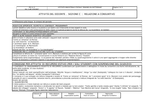 allegato documento del C.d.C.: programmi svolti - Erasmosesto.eu