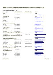 AIRROC / R&Q Commutations & Networking Event 2011 Delegate List