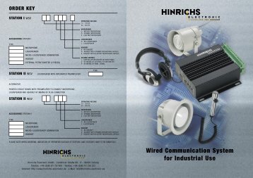 Wired Communication System for Industrial Use - Hinrichs Electronic