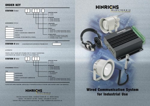 Wired Communication System for Industrial Use - Hinrichs Electronic