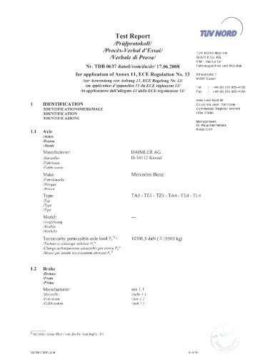 Test Report - Mercedes-Benz TrailerAxleSystems