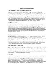 Board of Directors Bios 2011-2012 Cindy Blakely MSW, RSW Ã¢Â€Â“ Co ...