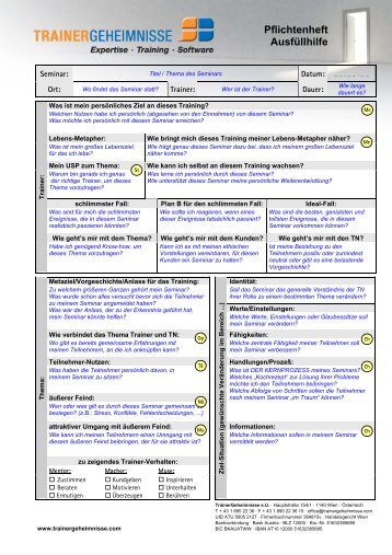 Seminar-Pflichtenheft AusfÃ¼llhilfe - Seminardesigner