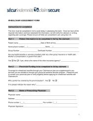 1 WHEELCHAIR ASSESSMENT FORM Instructions ... - ClaimSecure