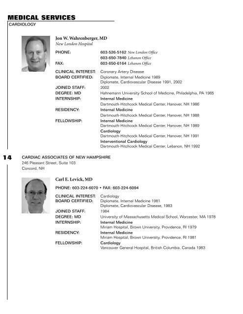 Consultation RefeRRal Guide - New London Hospital