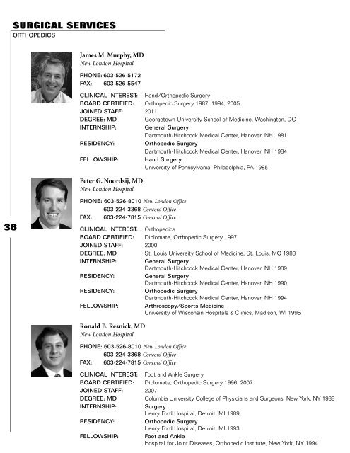 Consultation RefeRRal Guide - New London Hospital