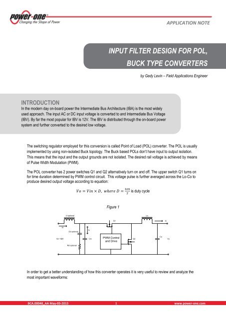 input filter design for pol, buck type converters - Power-One
