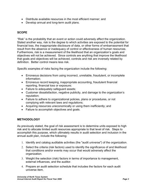 RISK ASSESSMENT AND ANNUA
