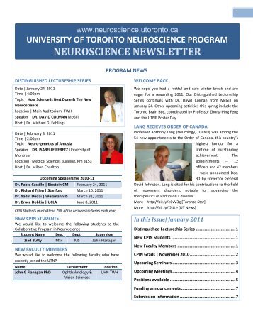 Vol.27 Num(4) - Program in Neuroscience, University of Toronto