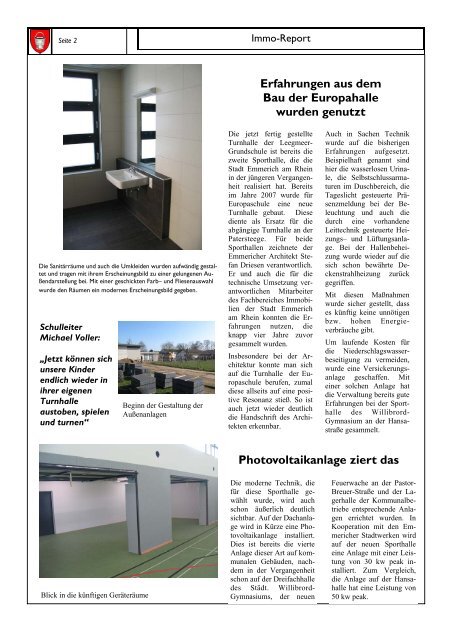 Immo-Report 1/2011 - Turnhalle Leegmeer - Emmerich