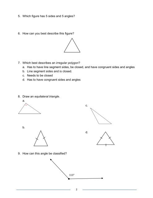 2D Part 1 Test Review