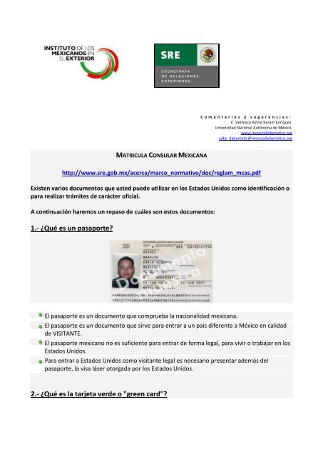 Matricula Consular Mexicana