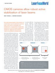 CMOS cameras allow robust active stabilization of laser beams