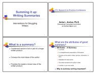 4.2 Anita Archer - SummaryWriting - Handout - Center on Teaching ...