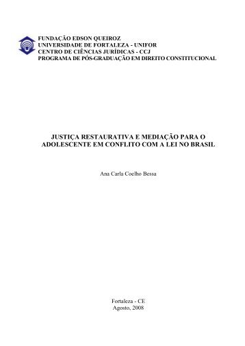 JustiÃ§a Restaurativa para Adolescentes em Conflitos com a lei no ...