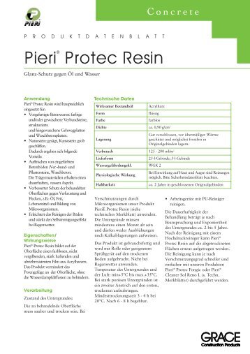 Pieri® Protec Resin - Grace Construction Products