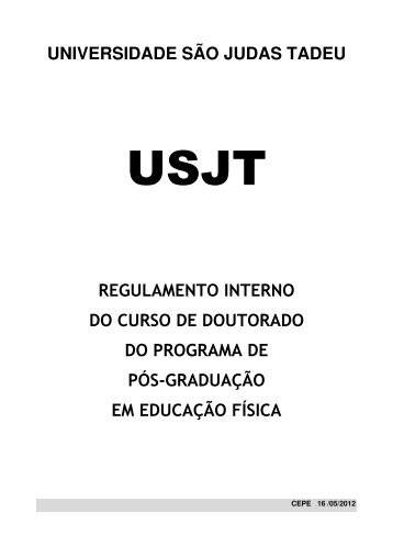 universidade sÃ£o judas tadeu regulamento interno do curso de ...