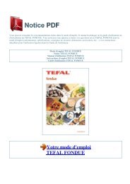 Mode d'emploi TEFAL FONDUE - 1