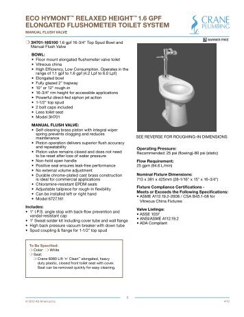 Spec Sheet - Crane Plumbing