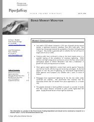 Bond Market Monitor - Piper Jaffray