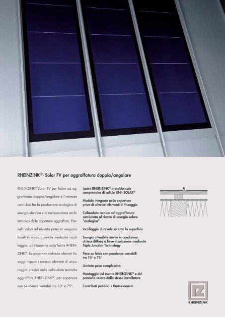 RHEINZINKÂ®-Solar FV per aggraffatura doppia/angolare - Edilio