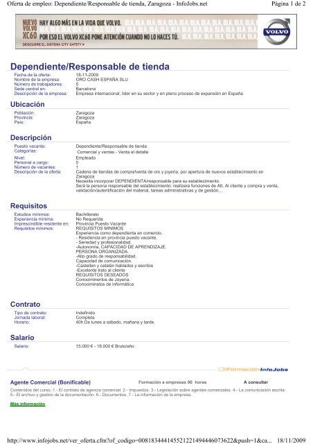 Texto completo de la oferta de trabajo en infojobs.net (PDF)