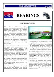 For the first issue - ORS Bearings