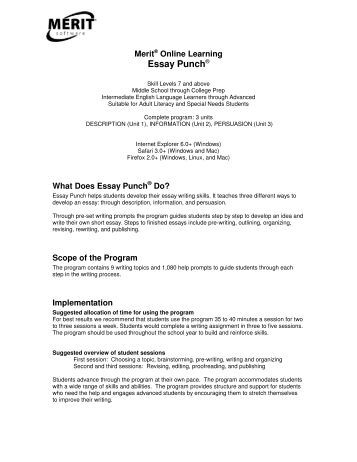 merit software essay punch Essay punch evaluation - essay punch helps students already familiar with writing a paragraph begin to write the actual developer of the program is merit software. merit software essay punch Essay punch evaluation - essay punch helps students already familiar with writing a paragraph begin to write the actual developer of the program is merit software.