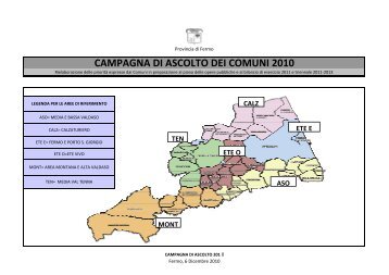 Report Campagna d'Ascolto dei Comuni 2010 - Provincia di Fermo