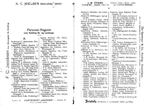 Personal-register 1910 - Kolding Kommune