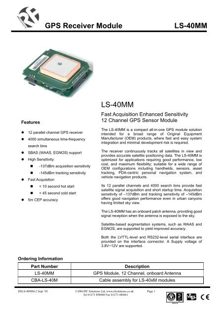 GPS Receiver Module LS-40MM LS-40MM