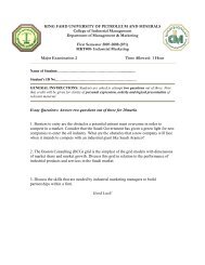 Major Exam 2 Industrial Marketing(pdf) - KFUPM Open Courseware