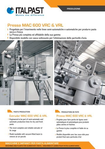 Pressa MAC 600 VRC & VRL - Italpast