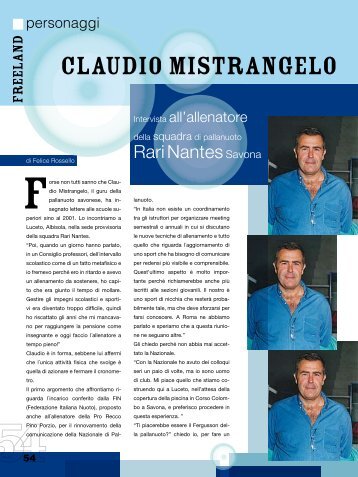 PERSONAGGI Claudio Mistrangelo - Freepressmagazine.it