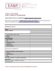 EABP APPLICATION FORM CANDIDATE MEMBER FORUM TI GRADUATE 2013