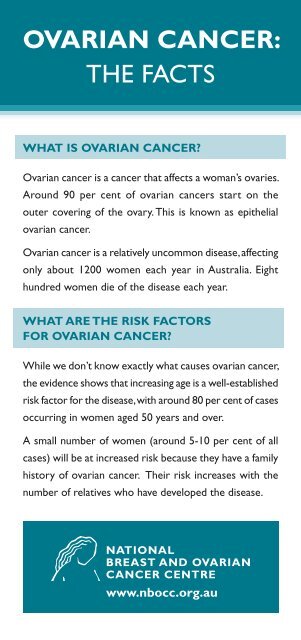 OVARIAN CANCER: the facts - Cancer Australia