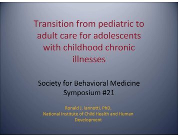 Ronald J. Iannotti, PhD - Society of Behavioral Medicine