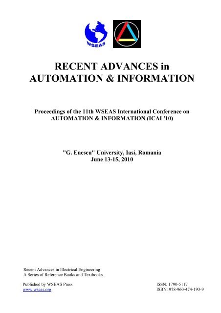 RECENT ADVANCES in AUTOMATION ... - Wseas.us