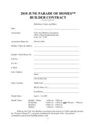 2010 june parade of homes™ builder contract - Tyler Area Builders ...