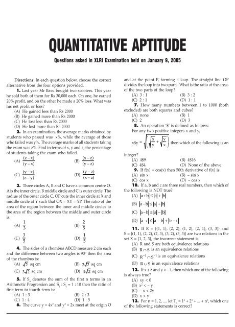 QUANTITATIVE APTITUDE