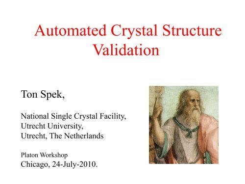 Automated Crystal Structure Validation - National Single Crystal X ...