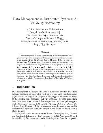Data Management in Distributed Systems: A Scalability Taxonomy A ...