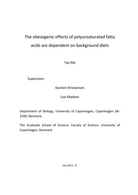 The obesogenic effects of polyunsaturated fatty acids are dependent ...