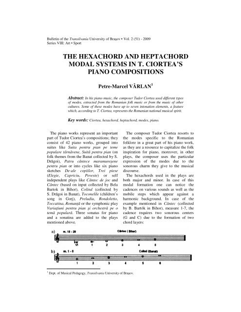 the hexachord and heptachord modal systems in t. ciortea's piano ...